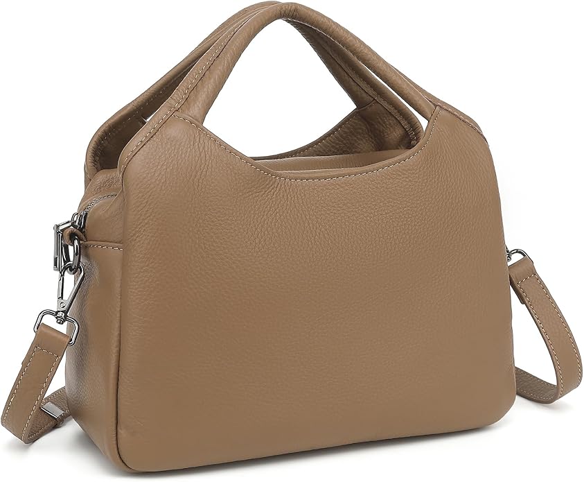 KOGTLA Genuine Leather Purses for Women, Crossbody Shoulder Bags with Top-Handle, Tote Satchel Handbags