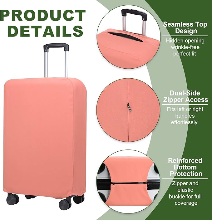 PATIKIL Luggage Cover, Suitcases Covers Elastic Carry on Cover Protector Washable Scratch-Resistant Fits 26-27 Inch Luggage for Travel Business Trips, Pink