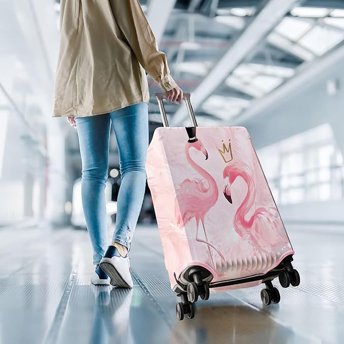 Travel Luggage Cover Suitcase Protector Fits 18-32 Inch Wheel Covers PatternedTravel Related Items Flower Luggage Protector Elastic S