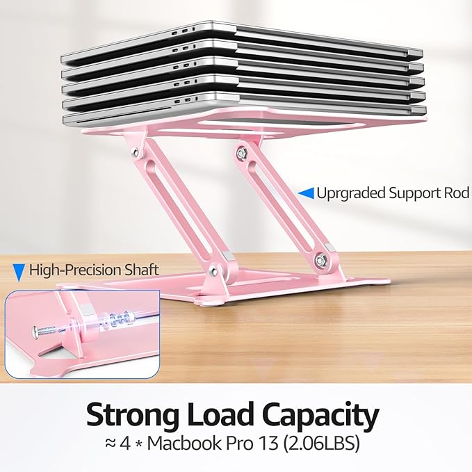 Urmust Laptop Stand for Desk Aluminum Computer Stand Riser Holder for Laptop Compatible with MacBook Air Pro, Dell, HP, Lenovo Samsung, Alienware All Laptops 11-15.6"(Black)