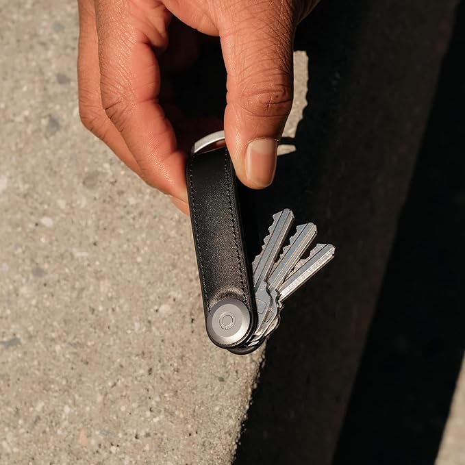 Orbitkey Key Organizer Hybrid Leather | Premium Nappa leather & TPU, Stainless Steel Locking Mechanism, Slim & Quiet Profile