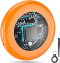 2025 New [Apple MFi Certified] (iOS Only) Air Tracker Tags-1 Pack, Bluetooth Tracker for Apple Find My, Replaceable Battery, Key Finder and Item Locator for Keys, Bags, Luggage, Wallet (Orange Pro)