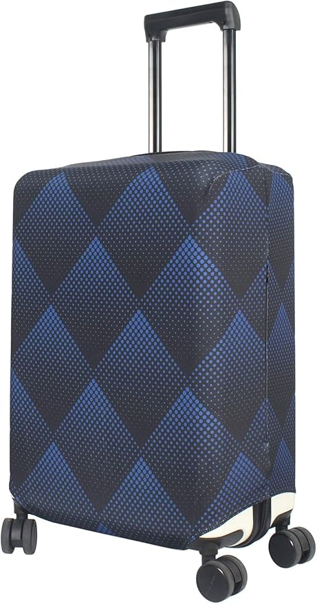 HYPER VENTURE Washable Luggage Cover - Fashion Suitcase Protector Fits 31-32 Inch Luggage (Blue Cube, XL)