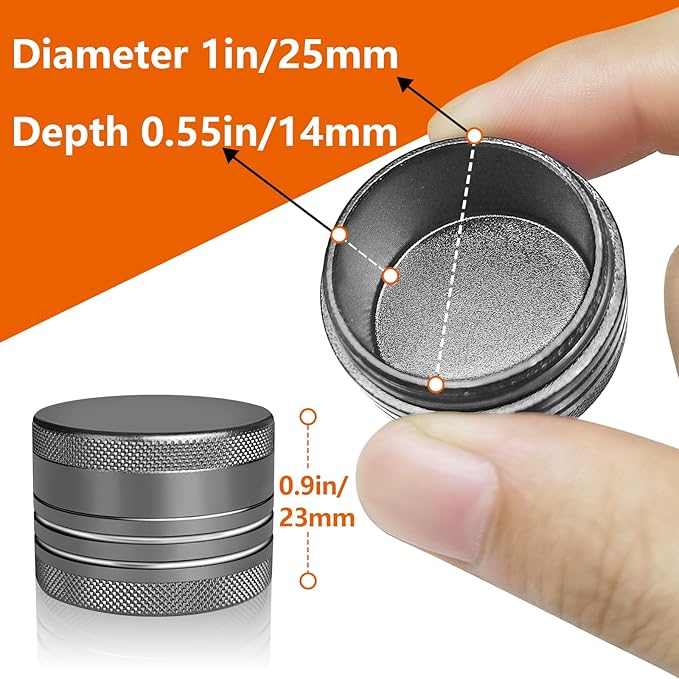 Small Pill Box, Portable Daily Box, Aluminium Alloy Round Container for Pills, Pocket Case (Gray)