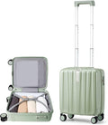 Hanke 14 Inch Underseat Carry On Luggage with Wheels Hard Shell Suitcases Carry On Bag Lightweight Small Mini Suitcase Travel Luggage for Travel（Bamboo Green）