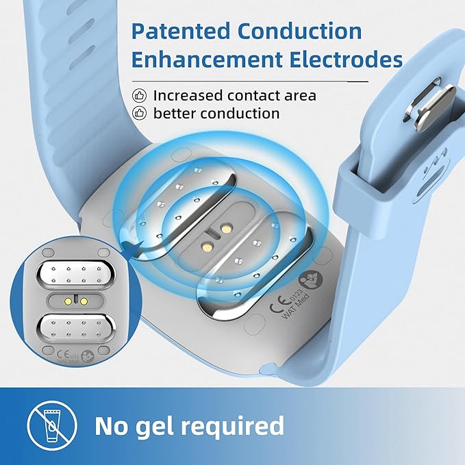 EmeTerm Fashion FDA-Cleared Relieve Nausea Electrode Stimulator Morning Sickness Motion Travel Sickness Vomit Relief Rechargeable No Gel Drug Free Wrist Bands Without Side Effects (2 Pack)