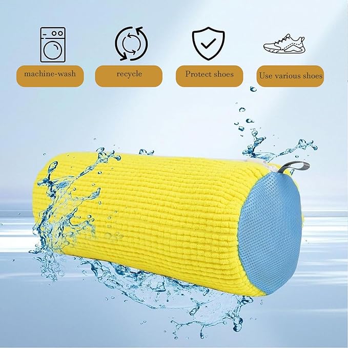 Shoe Cleaning Bags2-Pack Shoe Washing Machine Bags - Universal Laundry Shoe Cleaning Bags for Washer & Dryer, Fits All Shoe Types (Grey)