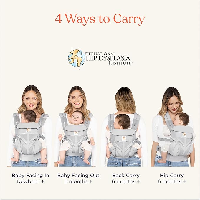 Ergobaby Omni Classic Baby Carrier Newborn to Toddler - Breathable Baby Carriers for Summer - All-Position Carrier with Lumbar Support (7-45 Pounds), Mesh, Soft Olive Diamond