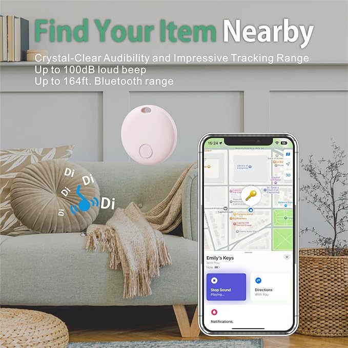 Reyke Air Tracker-4 Pack Smart Tag, Luggage Tracker Works with Apple Find My (iOS Only), Item Finder for Key, Backpack, Wallet, IP67 Waterproof