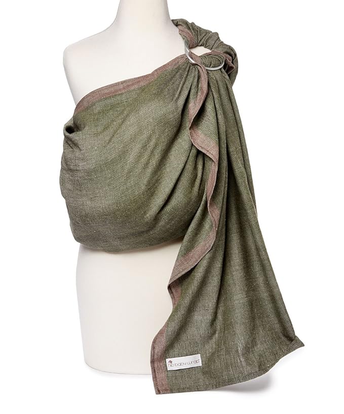 Hip Baby Wrap Ring Sling Baby Carrier for Infants and Toddlers - Beautiful, 100% Soft Cotton Baby Wraps Carrier for Babies 8-35 lbs - Perfect Baby Shower Gifts Moms and Dads - Nursing Cover (Olive)