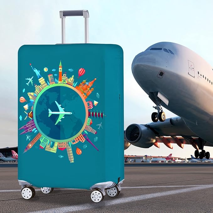 Travelkin Luggage Covers With Tag For Suitcases Tsa Approved,Suitcase Covers Protector Fit 18-32 Inch Luggage M(22-25inch suitcase)