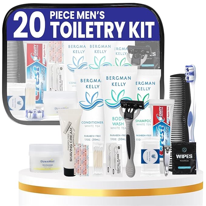 Trektote Bulk Hygiene Kit For Men And Women – (25 Pack) 20 Piece Set Of Travel Size Toiletries, TSA Compliant, Bulk Travel Essentials, Includes Shampoo And Conditioner, Body Wash, Toiletry Bag & More