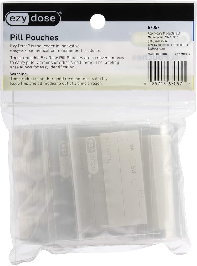 Ezy Dose Pill Packs | Pill and Vitamin Organizer Pouches | 100 Count | Disposable (Pack of 2)