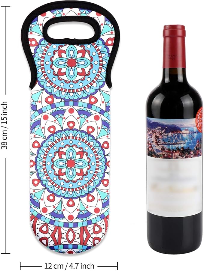 Neoprene Wine Tote Insulated Bag Single Bottle Wine Carrier Built Wine Bottle Holder for Travel