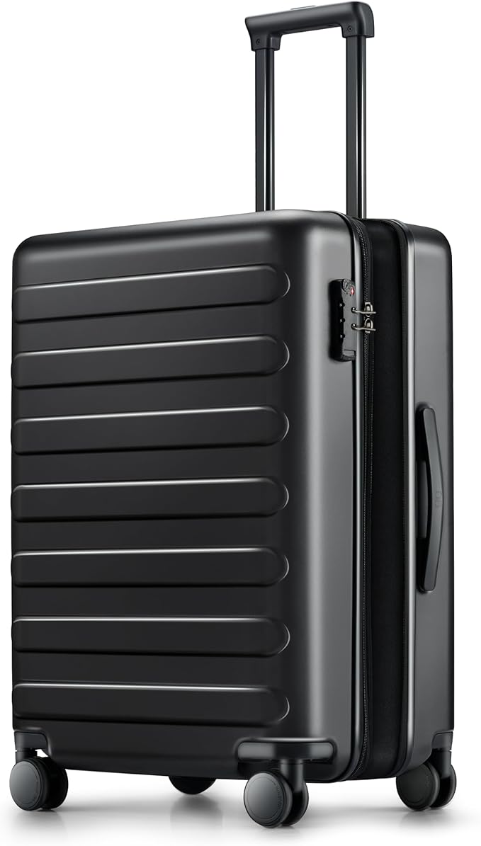 Carry on Luggage 22 X 14 X 9 Airline Approved, 20 Inch Luggage for 3-5 Days Travel, Double Spinner Wheels, 100% Hardshell PC, TSA Lock (00-Black (Expandable), Set 2PCS (20-Inch/28-Inch))