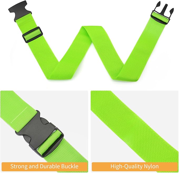 BILIONE 4 Pack Luggage Straps 79" Long Belts Keep Suitcase Secure While Traveling, TSA Approved Add a Bag Premium Accessory for Travel Bag Closure (2PCS Blue + 2PCS Orange)