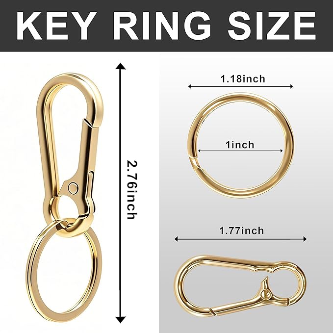 Keychain Keyring Set for Men Women Classic Metal Home Car Key Holder Organizer Portable Carabiner Clip Accessories 2PCS