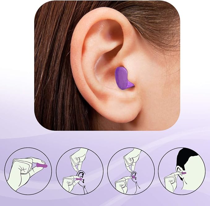 MOLDEX Soft Foam Earplugs for Sleeping, Snoring, Work, Travel, Shooting - 33dB Highest NRR Made in USA (20, 40, 50 Pairs) (Purple, 50 Pairs)