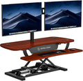 VERSADESK® PowerPro™ 40” x 24” Standing Desk Converter | 7.75” - 23.5” Electric Height Adjustable Sit to Stand Desk Riser w/ Keyboard Tray & USB Hub - Ergonomic Workstation for Home & Office, Cherry