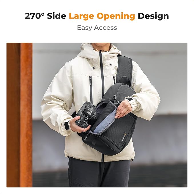 K&F CONCEPT Camera Sling Bag Crossbody Bag Camera Shoulder Backpack DSLR/SLR/Mirrorless Photography Bags Compatible with Canon/Nikon/Sony/Fuji/Gopro/DJI