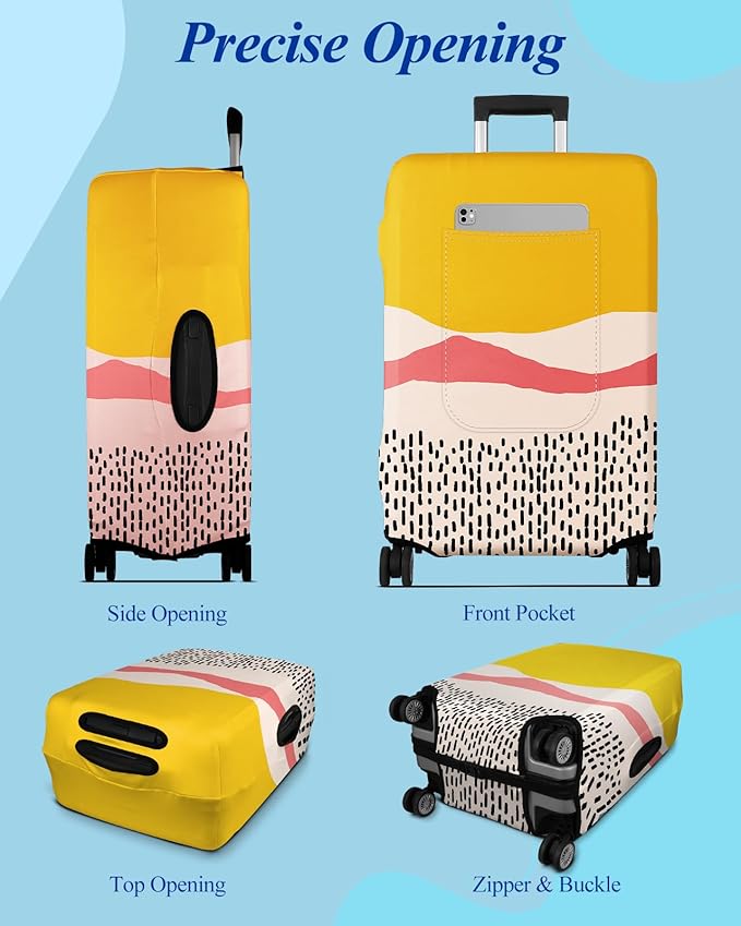 Slohif Luggage Cover for Suitcase Tsa Approved Protector - Luggage Sleeve Large Suit Case Cover Travel Stretch Baggage Case Protective Washable Fit 28-30 Inch Patchwork L