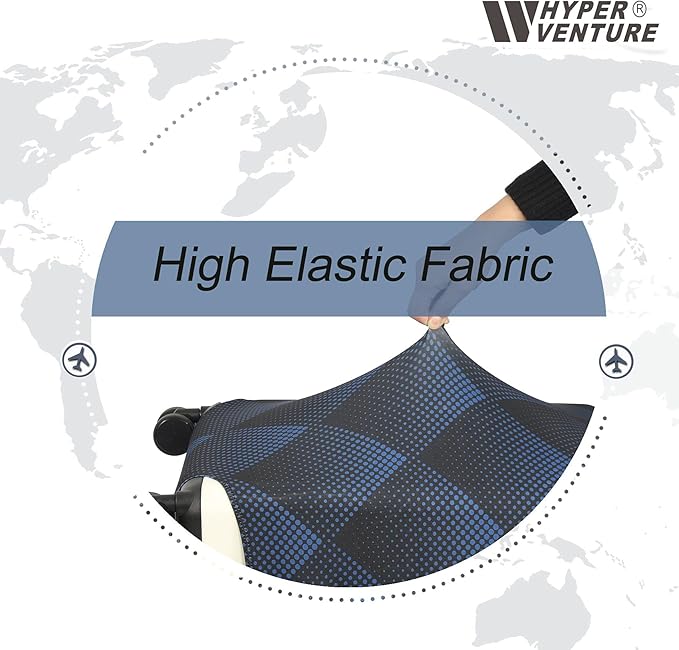 HYPER VENTURE Washable Luggage Cover - Fashion Suitcase Protector Fits 31-32 Inch Luggage (Blue Cube, XL)