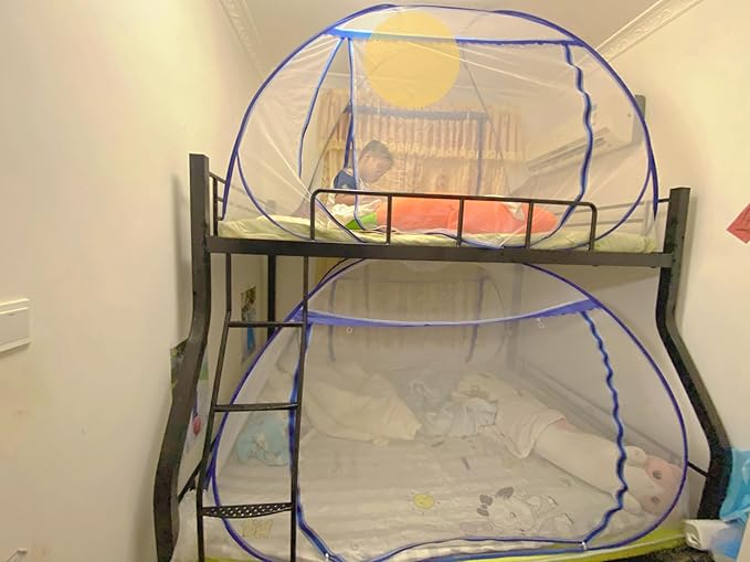 Pop up Mosquito net Double Bed, L75x W40 x H43， Zipper Portable Tent Travel Mosquito net, standalone use, one Click Installation, Suitable for bedrooms, Children's 1M beds, Outdoors, W100*L190*H110 cm