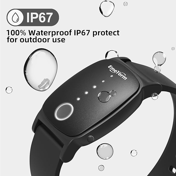 EmeTerm Explore FDA-Cleared Galaxy Black and Navy Blue Anti-Nausea Wristband IP67 Waterproof Morning Motion Travel Sickness Vomit Relief Rechargeable No Gel Drug Free Without Side Effects (2 Pack)