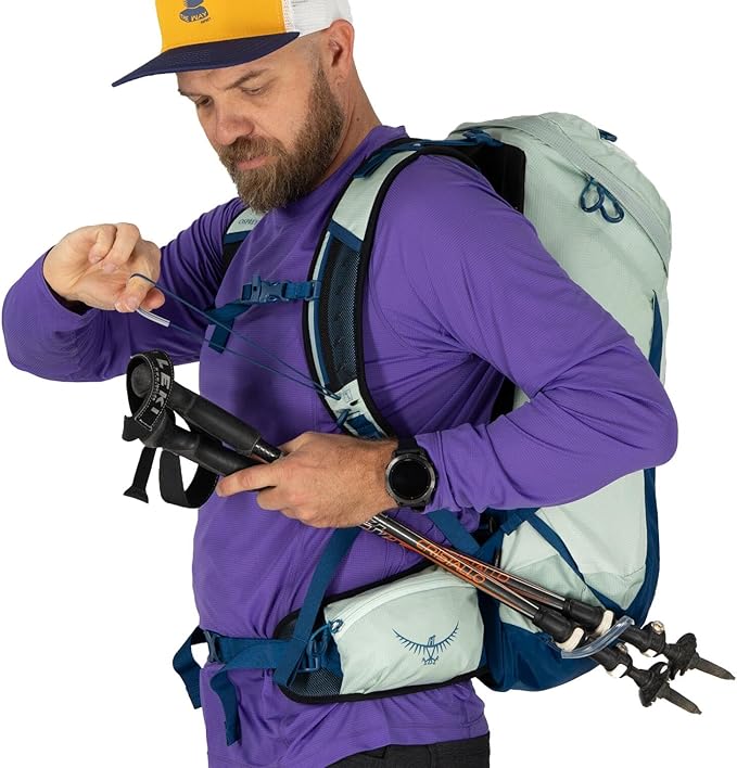 Osprey Talon 26L Men's Lightweight Hiking Backpack with Hipbelt, Frosty Mint Green/Night Shift