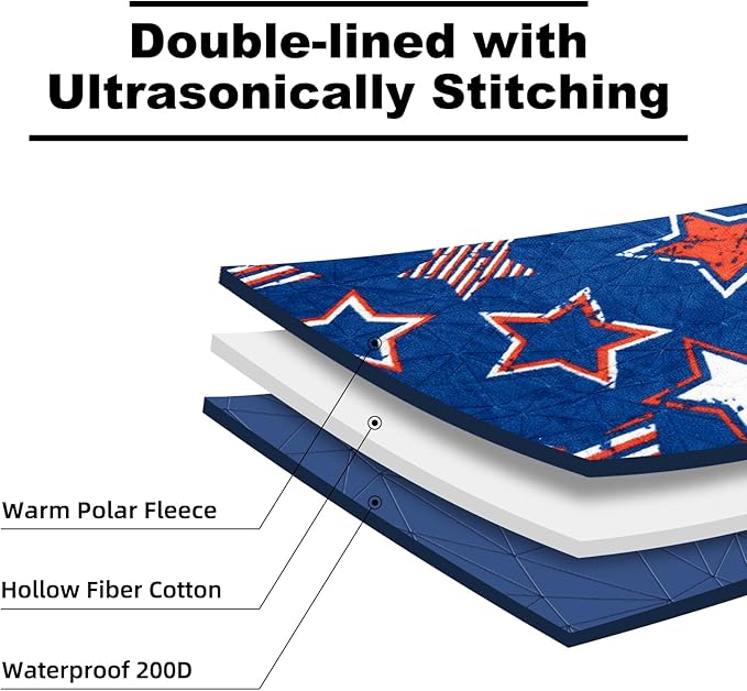 Outdoor Waterproof Blanket, Foldable Fleece Stadium Blanket for Outdoor Sports Event, Camping, Concerts, Car, Pet, Picnics - Windproof, Wearable, Machine Washable 80" x 58"
