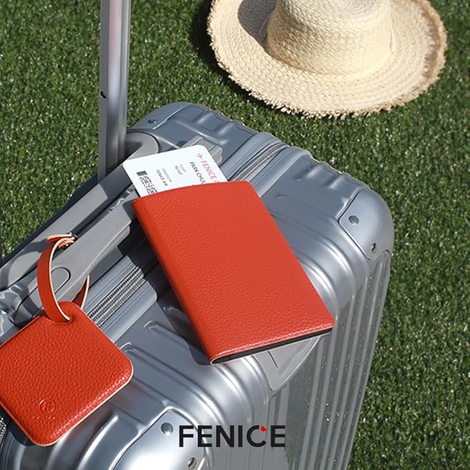 Fenice Classic Passport Cover Holder Wallet Case for Travel Essential RFID Blocking Vegan Leather Waterproof (IVORY)