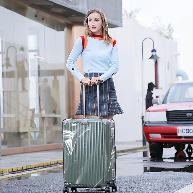 Clear PVC Luggage Cover, Waterproof Dustproof Anti-Scratch Suitcase Protector, Fits Wheeled Suitcases 18" 22" 24" 26" 28" 30" - Thicken Baggage Cover Case（28“）
