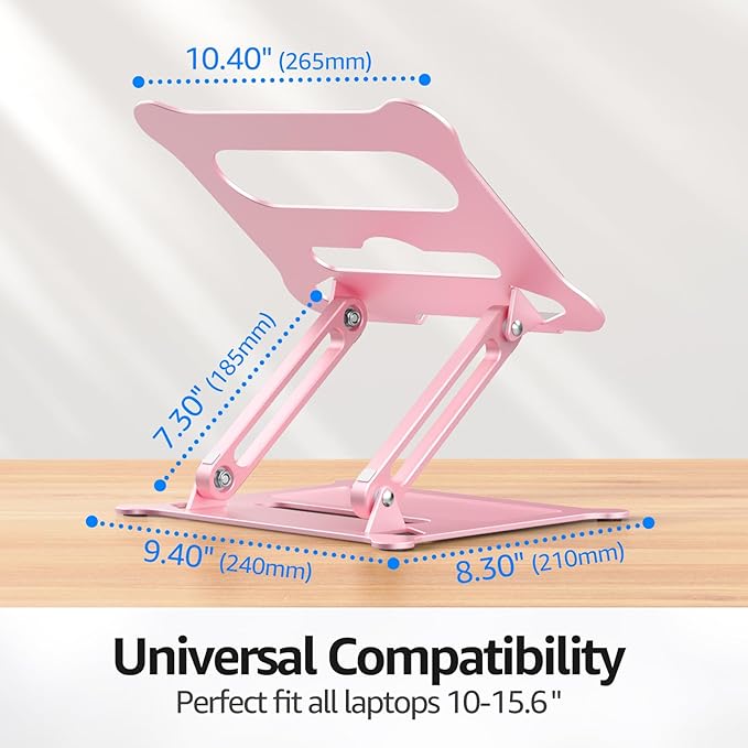 Urmust Laptop Stand for Desk Aluminum Computer Stand Riser Holder for Laptop Compatible with MacBook Air Pro, Dell, HP, Lenovo Samsung, Alienware All Laptops 11-15.6"(Black)