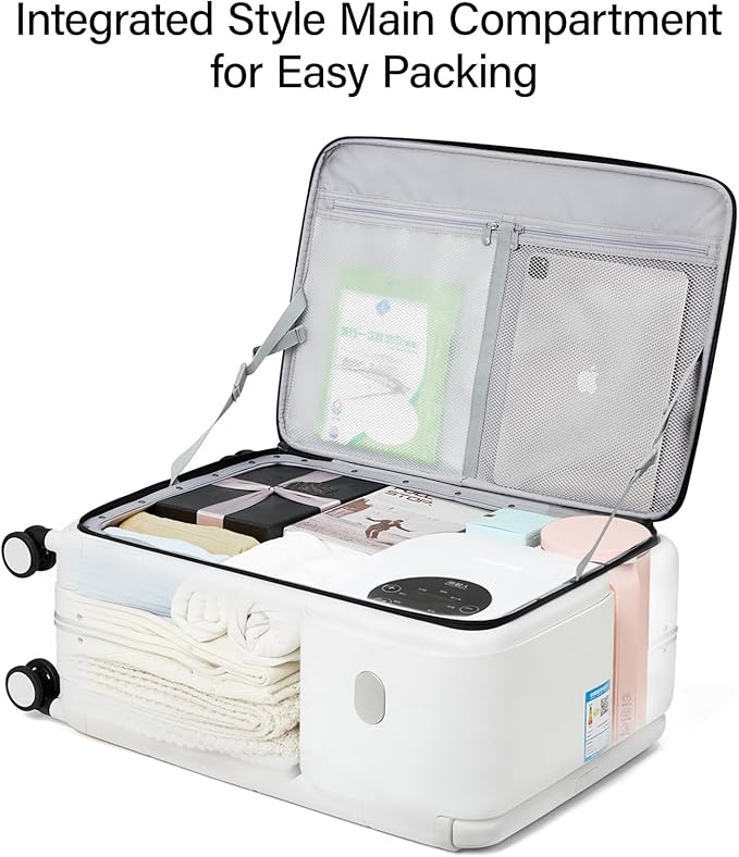 Hanke Top Opening Carry On Luggage, 20 Inch Zipperless Aluminum Frame Wide Handle Luggage, All-PC Hard Shell Trunk Suitcase with Spinner Wheels, TSA Airline Approved (Bamboo Green, 40L)