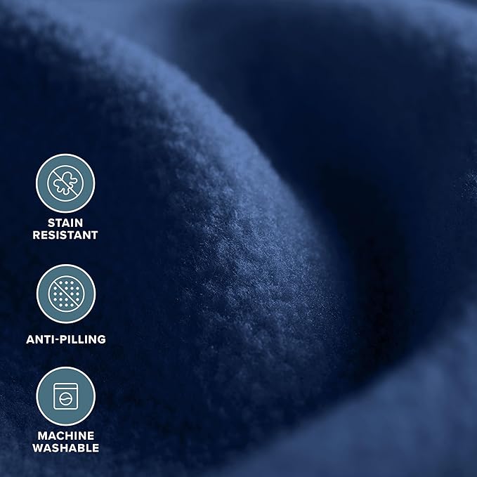 Bare Home Polar Fleece Blanket - King - Dark Blue - Warm & Cozy - Premium Fleece - Throw for Bed, Sofa, Camping, Travel and Cold Nights - Lightweight Blanket (King, Dark Blue)