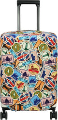 HYPER VENTURE Washable Luggage Cover - Fashion Suitcase Protector Fits 31-32 Inch Luggage (World Voyage, XL)