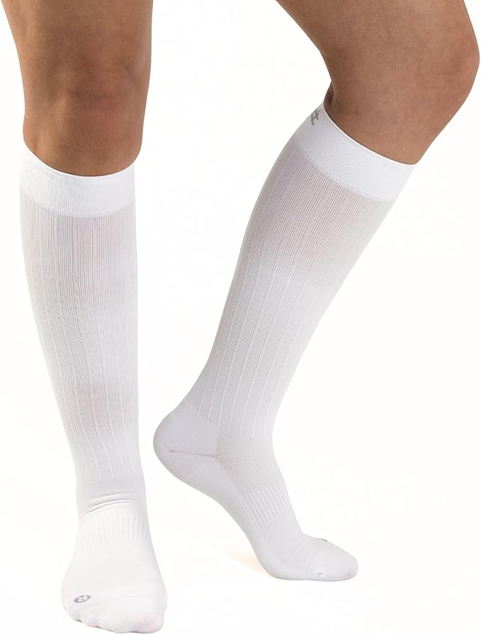 OrthoSleeve Medical Grade Compression Socks for Men & Women 15-20 mmHg (White, X-Large)