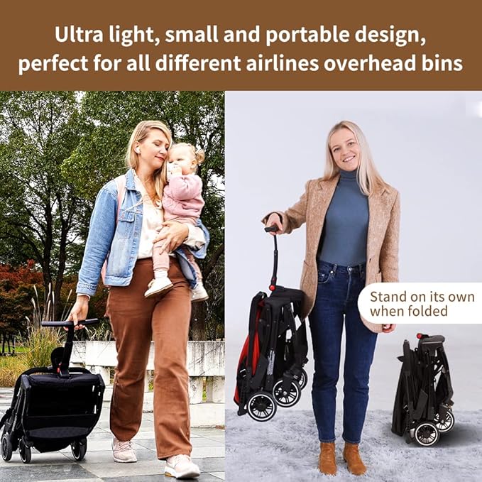 COOL KIDS Portable Stroller with Automatic Fold，Lightweight Umbrella Stroller with Pop Out Sun Canopy for Travel(Gray)