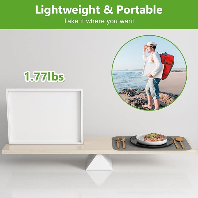 Bed Tray Table with Folding Legs,Bamboo Breakfast in Bed for Kitchen Serving Tray,Sofa,Eating,Used As Laptop Desk Snack Tray 2 Pack (White)