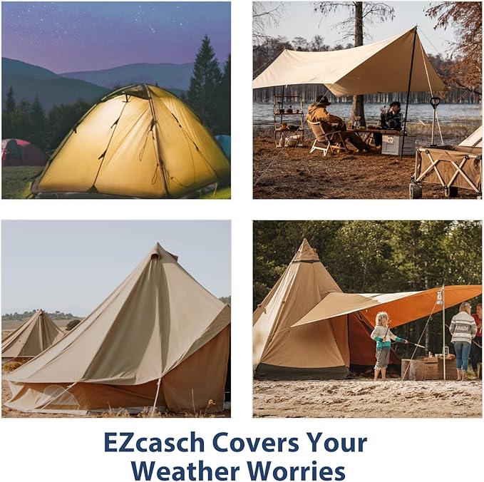 12’x12’ Canvas Tarps Heavy Duty Waterproof Tarpaulins with Aluminum Grommets,UV Resistant, 22Mil Multipurpose Drop Cloth, 14oz Cover Sheet for Outdoor and Indoor Use with Ropes Yellow