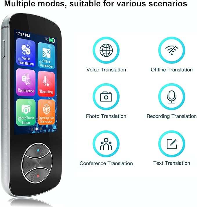 Language Translator Device No WiFi Needed, AI Translator Two Way Real Time Voice Translation with 137+ Languages, Offline/Photo Translation for Travel Business Learning