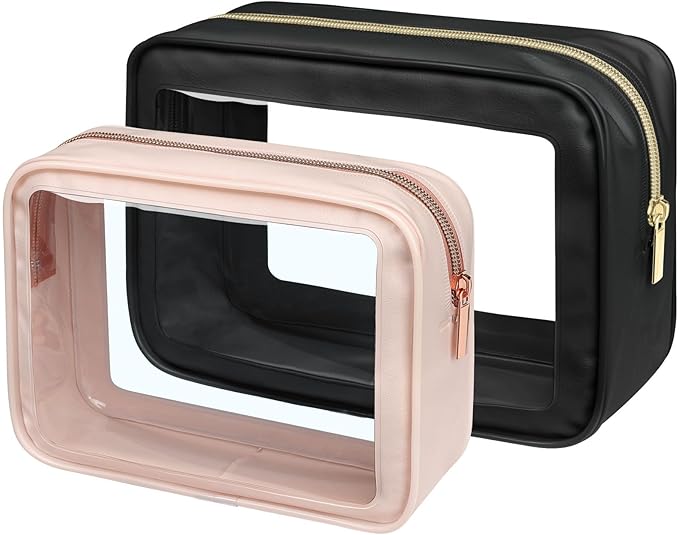 PACKISM TSA Approved Toiletry Bag - Upgrade Color-Edged Clear Makeup Bags, Clear Toiletry Bags For Traveling Fits Various Storage Needs
