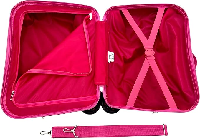 Fast Forward Ride-On 18" Suitcase For Kids/Tow-Along Toddler Carry-On Luggage With Wheels (Hello Kitty)