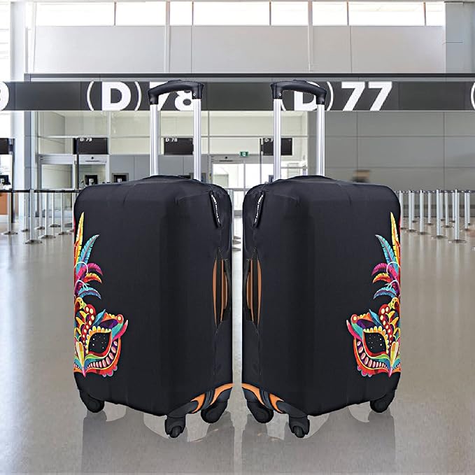 Explore Land Travel Luggage Cover Suitcase Protector Fits 18-22 Inch Case (Carnival, S)
