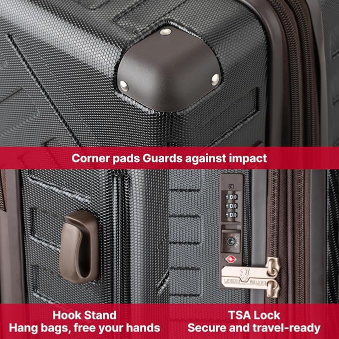 LEGEND WALKER DECK Hardside Expandable Luggage, 26 inch, Black, 5514-59-BK