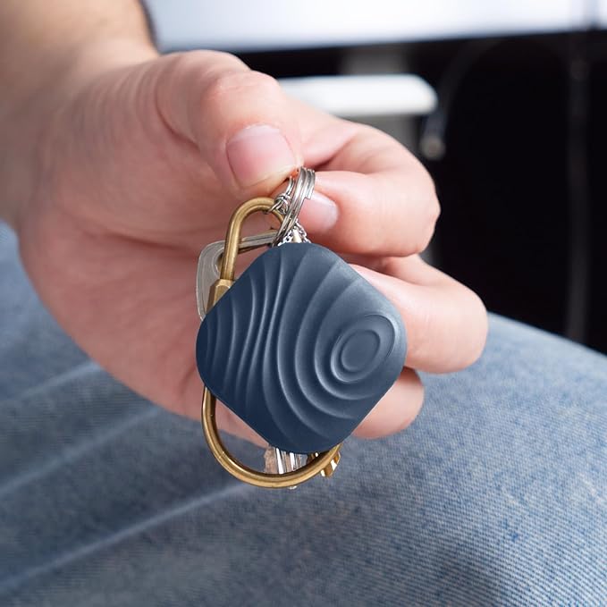 Findhting Key Finder Tag - Bluetooth Tracker Item Locator with Key Chain - Both iOS and Android Compatible for Keys Pet Wallets or Backpacks and Tablets (Blue-One)