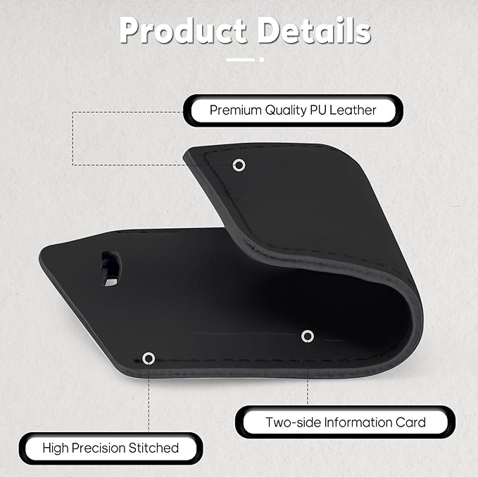Travelambo Luggage Tags for Suitcases Faux Leather Privacy Protection 12 Pack Bag Tags Travel Accessories Essential, Black