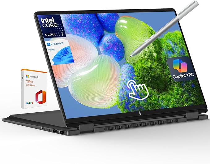 HP OmniBook X Flip 16 2-in-1 Laptop: 16" FHD+ Touchscreen, Intel Core Ultra 7, 16GB RAM, 1TB SSD, w/Pen & Lifetime Office - Copilot+ AI PC, Windows 11
