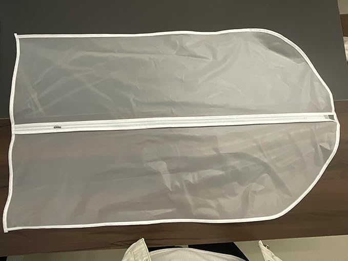 Dress Bags for Hanging Clothes 24'' x 54'' Long Dress Hanging Garment Bag White Breathable Garment Bags for Hanging Clothes Full Zipper Dust Cover for Storage Closet Pack of 6
