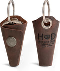 Hide & Drink Full Grain Leather Wrap Keychain, Organizer Snap Closure, Key Ring Cover, Silencer Sleeve Key Holder for Men